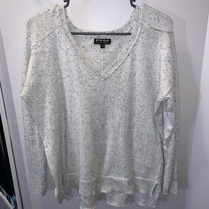 White sweater with black speckles